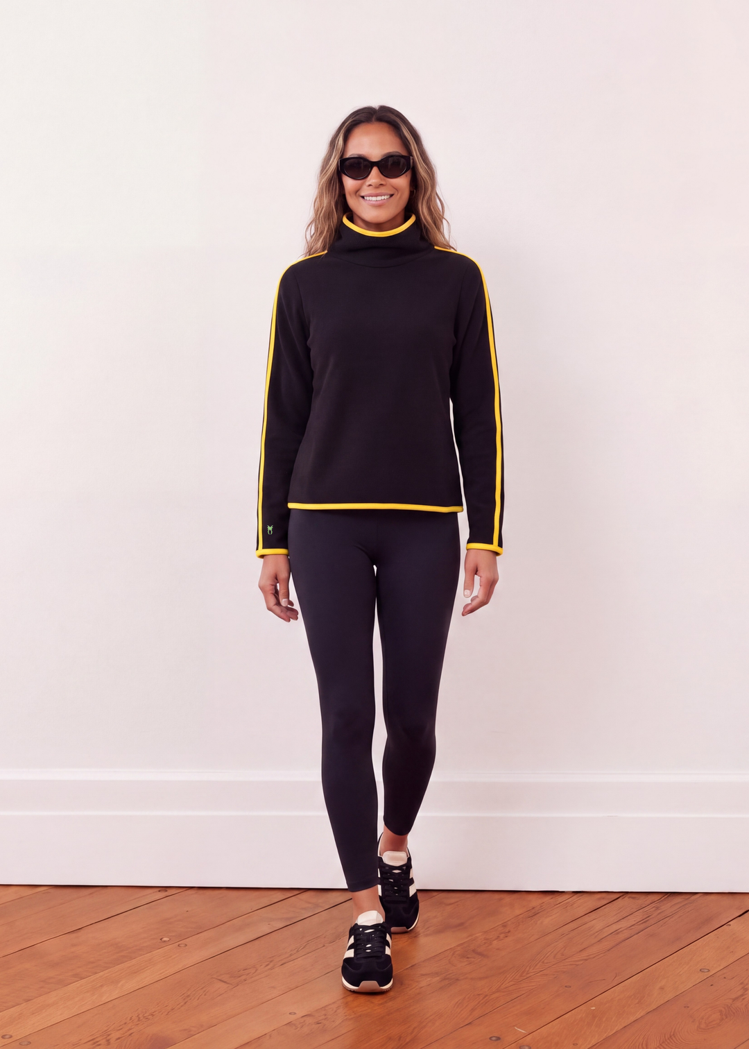 Park Slope with Tipping in Vello Fleece (Black/Marigold)