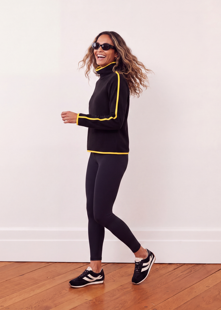 Park Slope with Tipping in Vello Fleece (Black/Marigold)