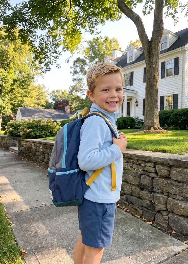 Kids Windabout Pullover in Vello Fleece (Ice Blue)