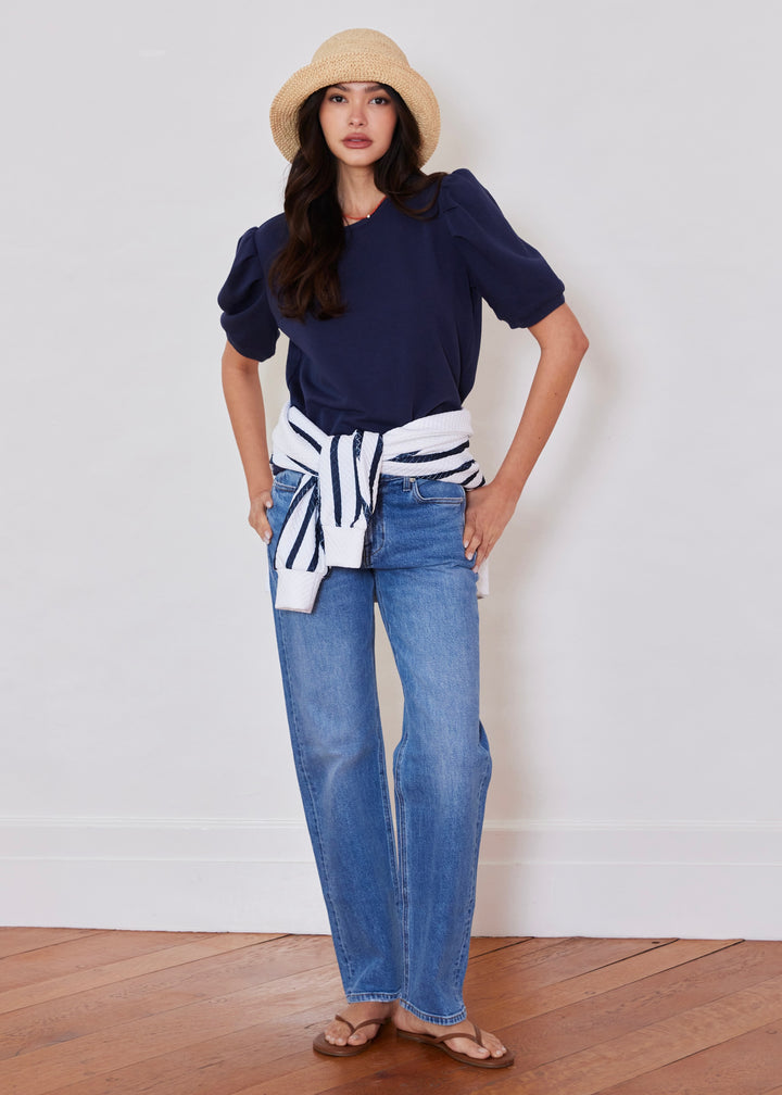 Cleo Top in French Terry (Navy)