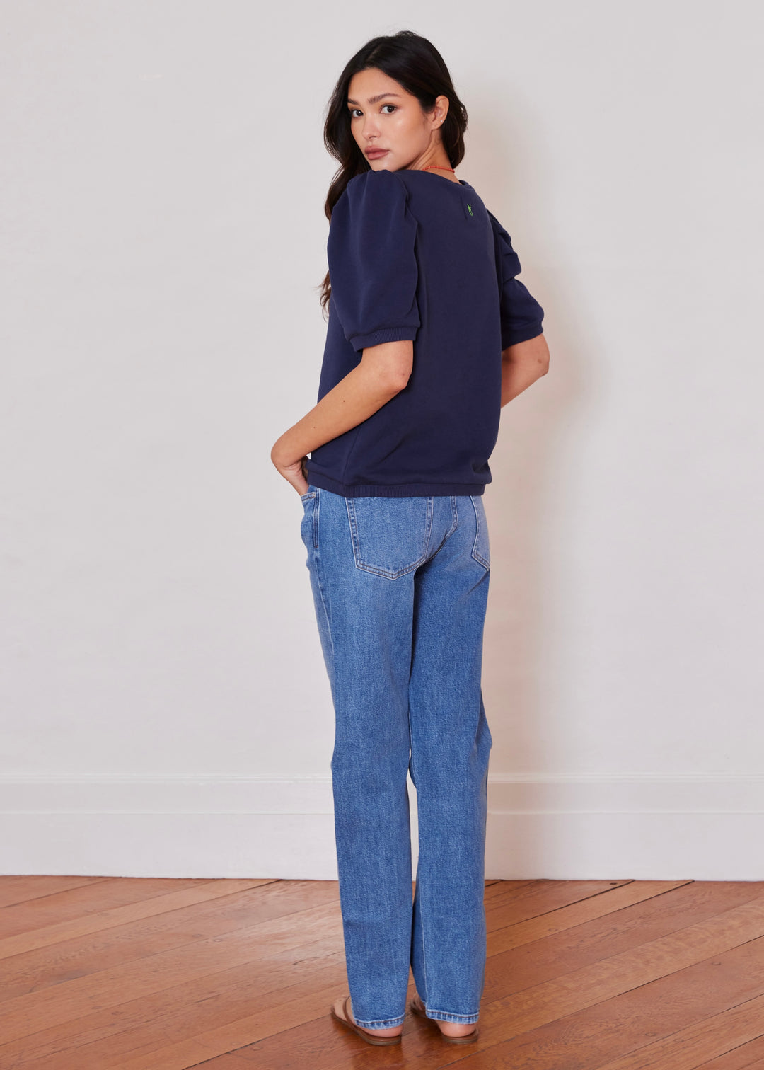 Cleo Top in French Terry (Navy)