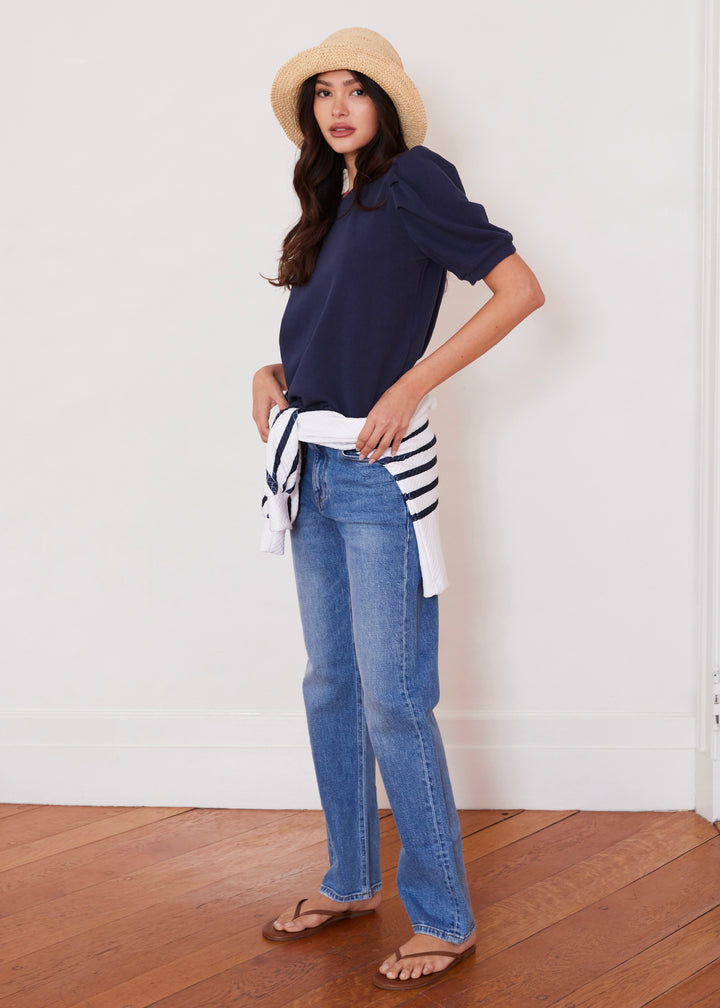 Cleo Top in French Terry (Navy)
