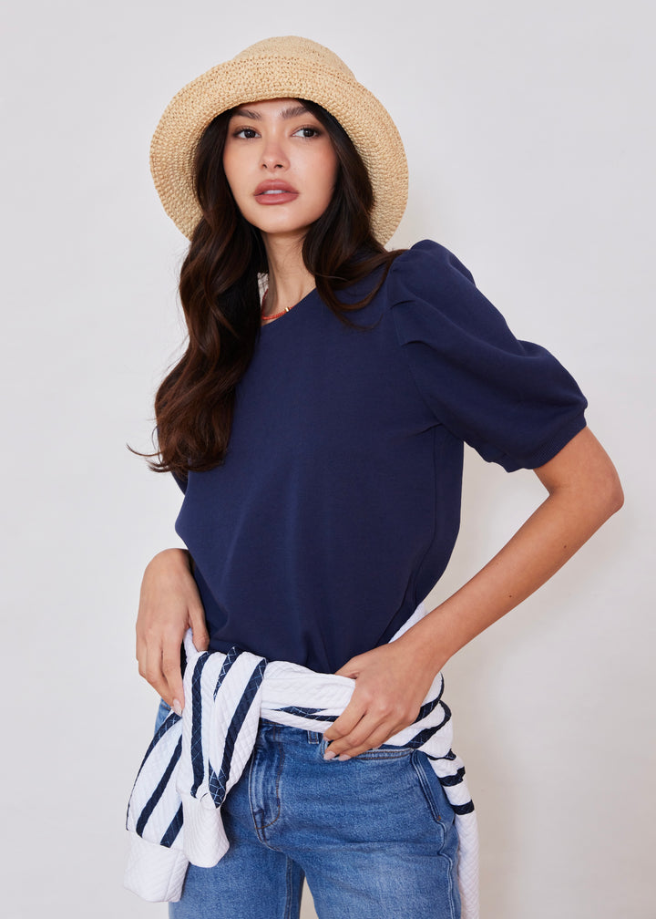 Cleo Top in French Terry (Navy)