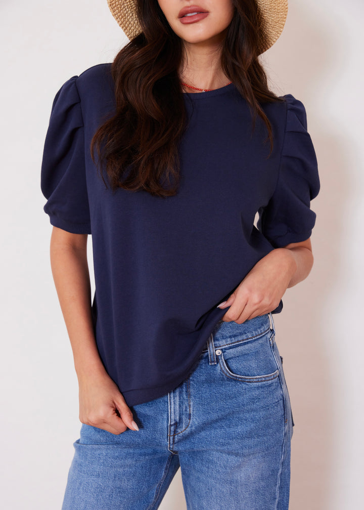 Cleo Top in French Terry (Navy)
