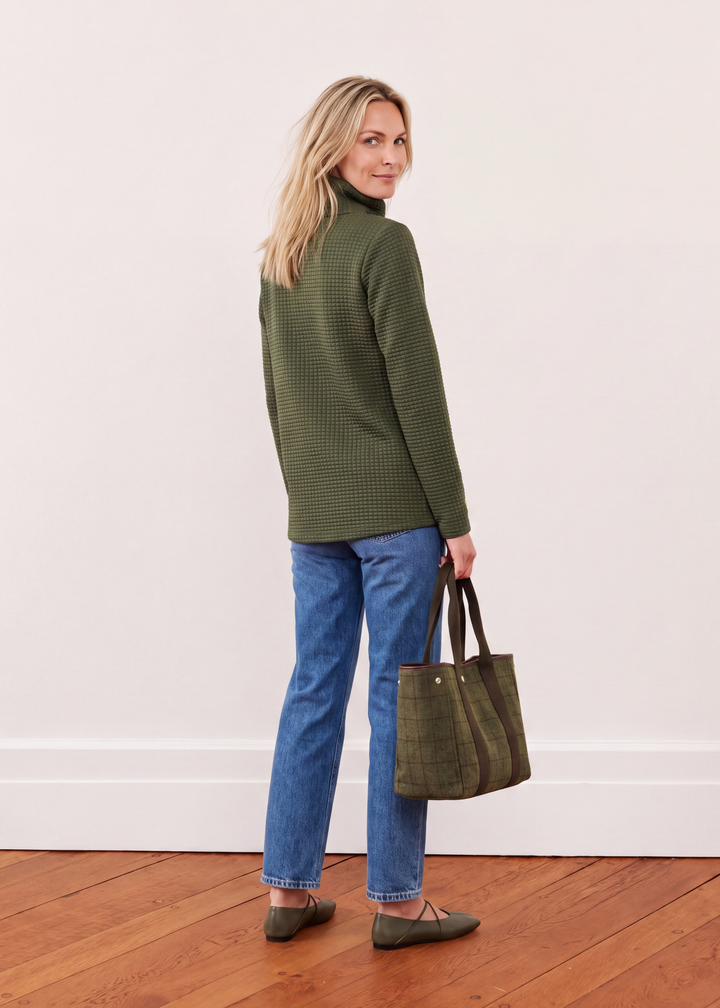 Cobble Hill Turtleneck in Waffle (Spruce)