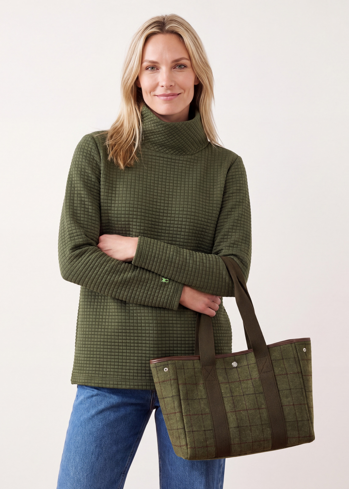 Cobble Hill Turtleneck in Waffle (Spruce)