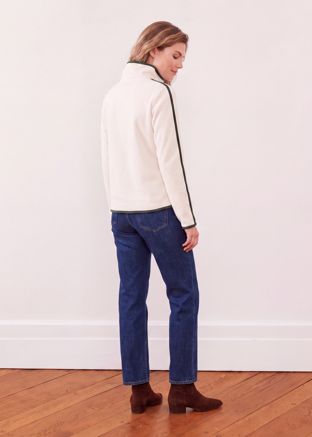 Park Slope with Tipping in Vello Fleece (Cream/Spruce)
