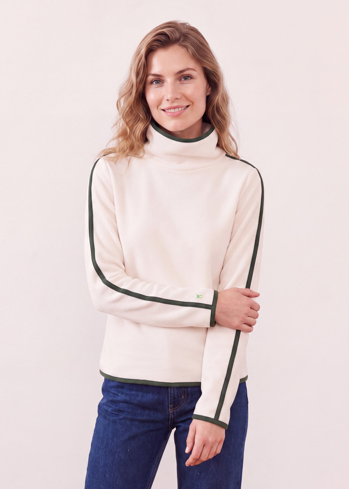 Park Slope with Tipping in Vello Fleece (Cream/Spruce)