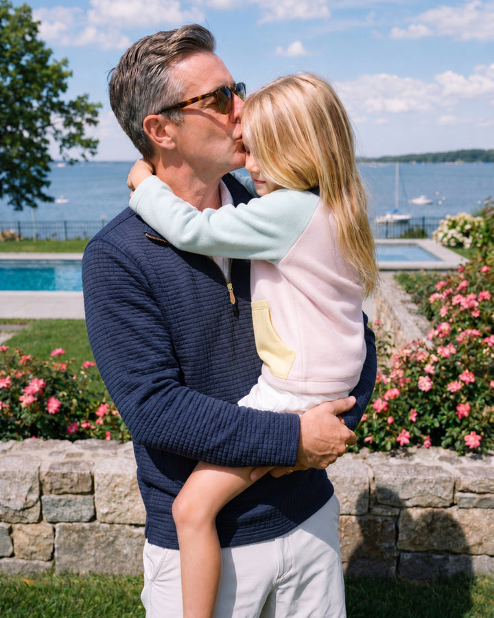 Men's Duffield Pullover in Waffle (Navy)