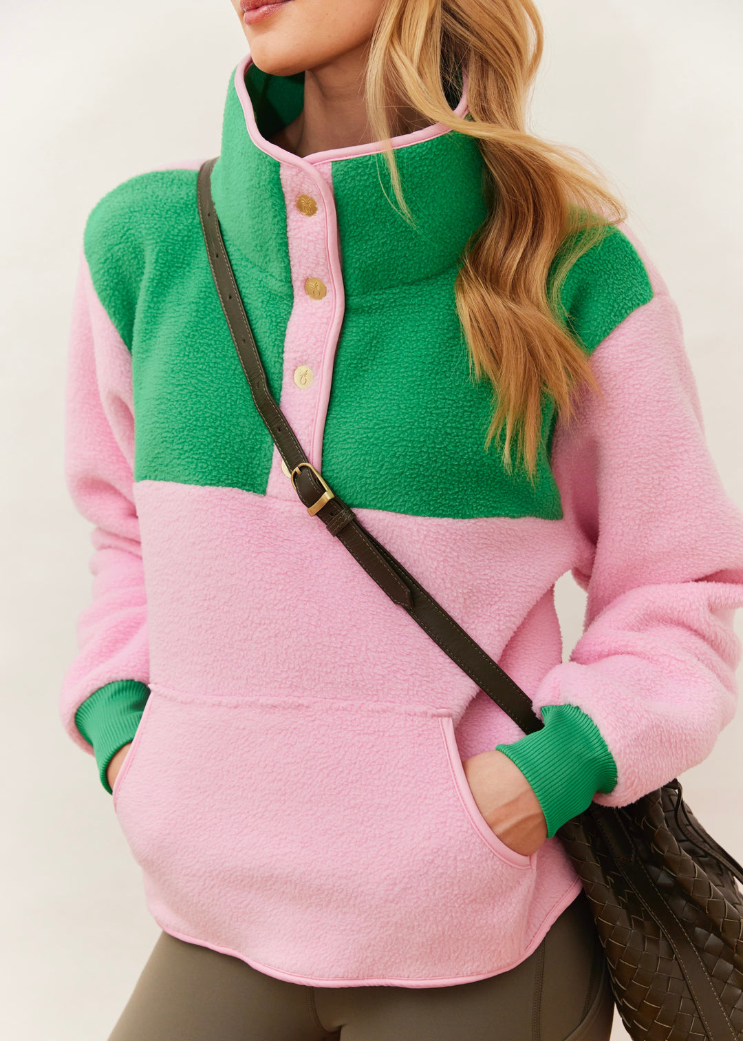 Finlay Pullover in Sherpa Fleece (Prism Pink/Jelly Bean)