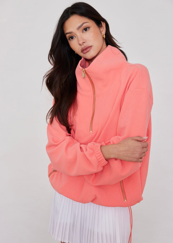 Hartley Pullover in Terry Fleece (Hibiscus)