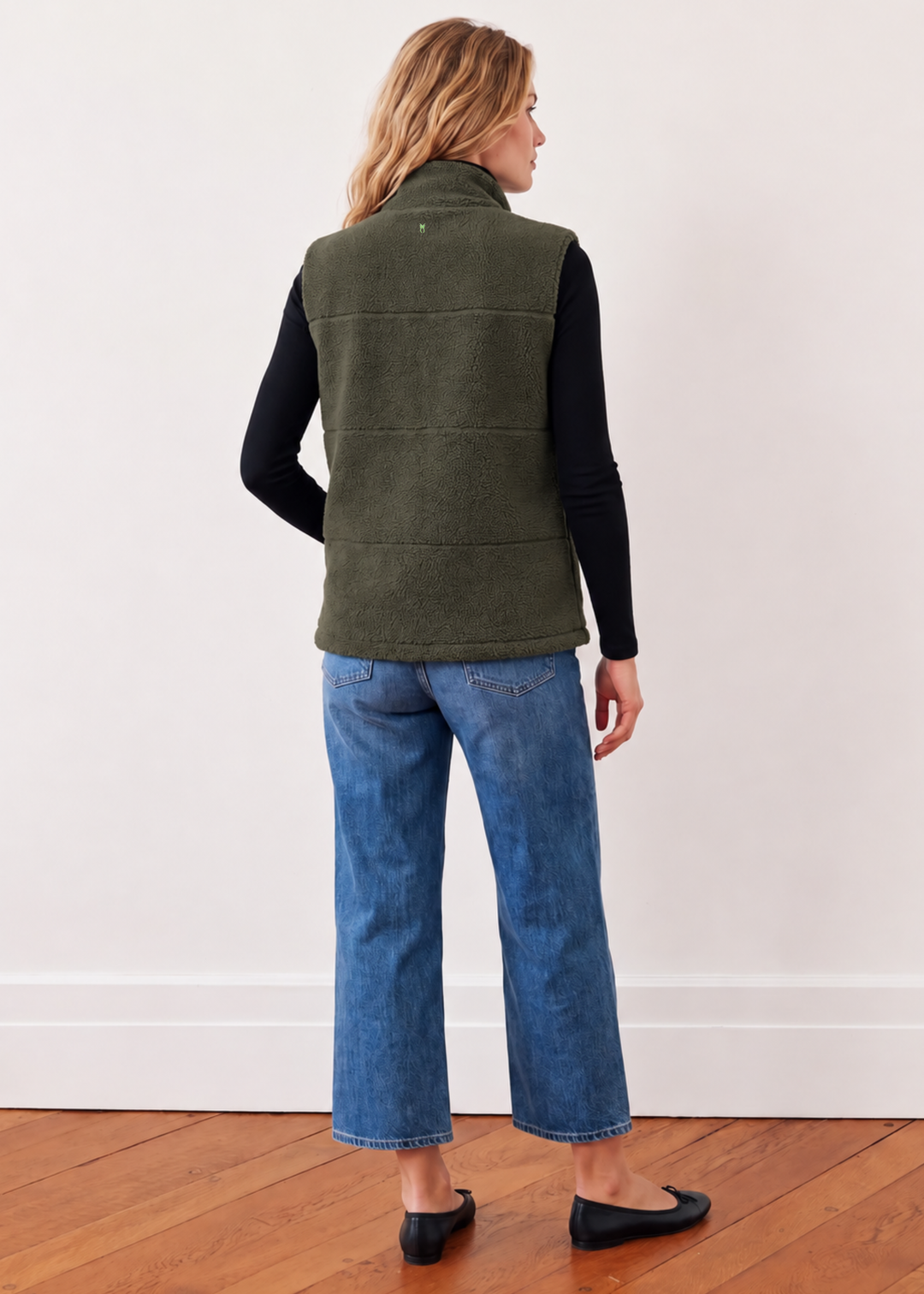 Marin Vest in Sherpa Fleece (Spruce)