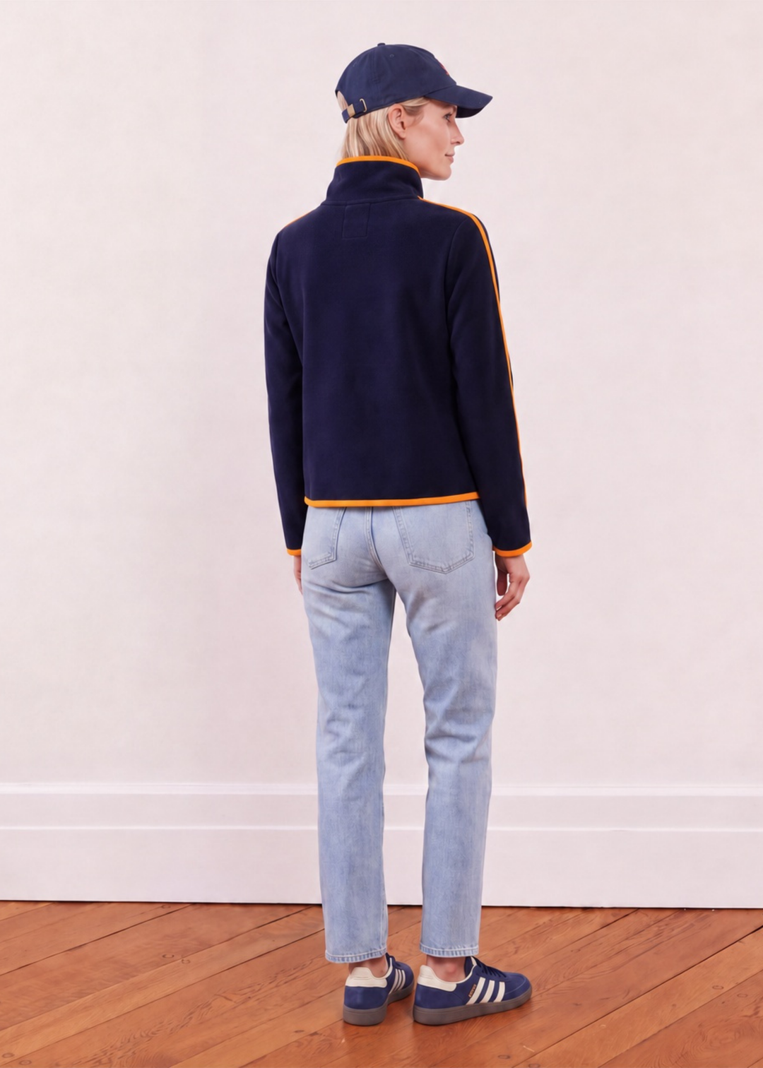 Park Slope with Tipping in Vello Fleece (Navy/Orange)