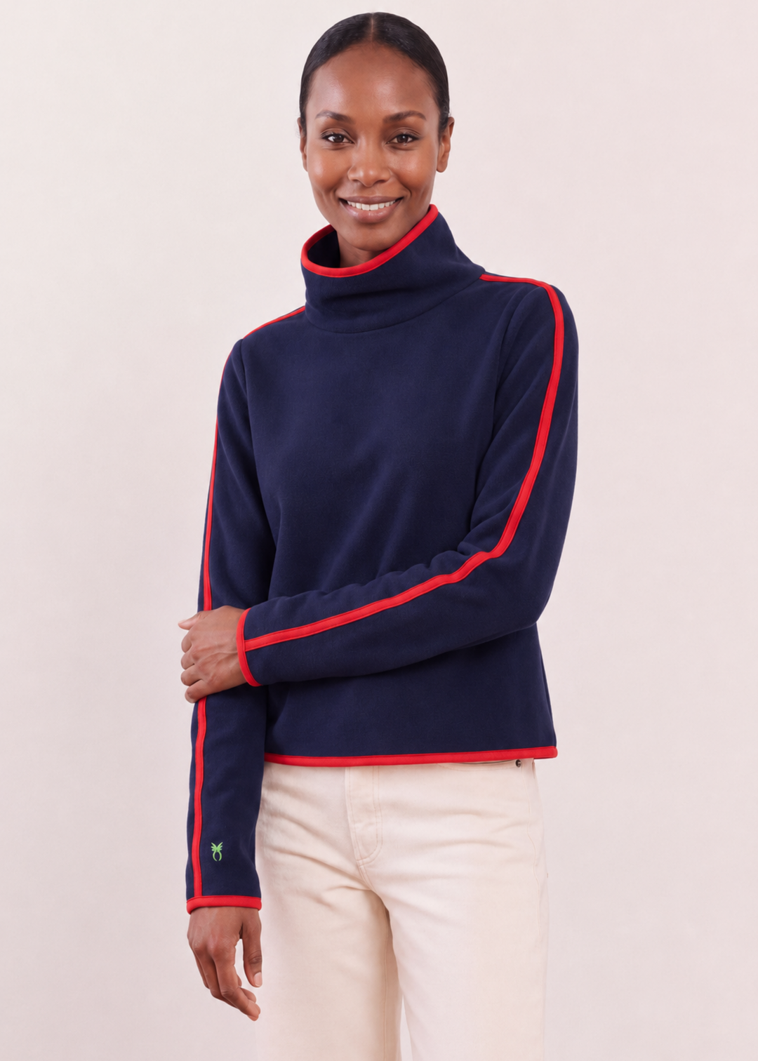 Park Slope with Tipping in Vello Fleece (Navy/Red)