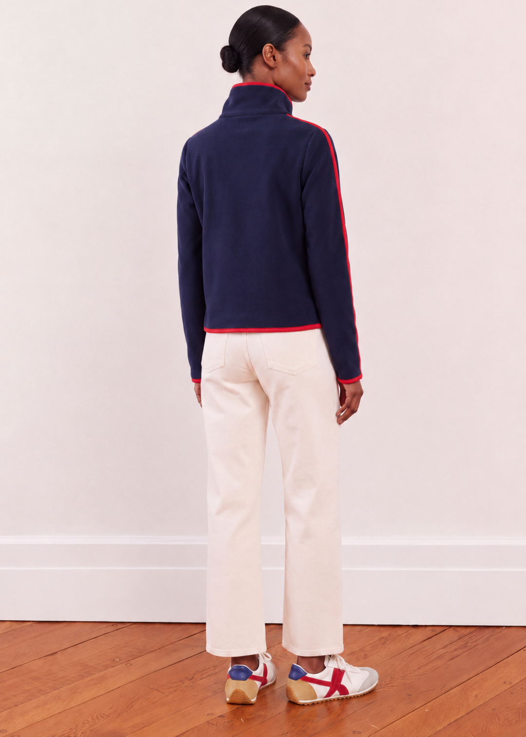 Park Slope with Tipping in Vello Fleece (Navy/Red)