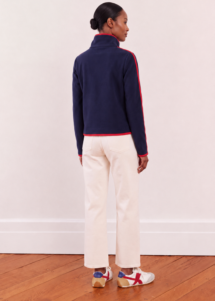 Park Slope with Tipping in Vello Fleece (Navy/Red)