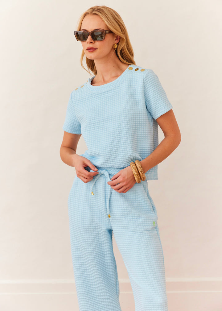 Palisades Pant in Waffle (Crystal Blue)