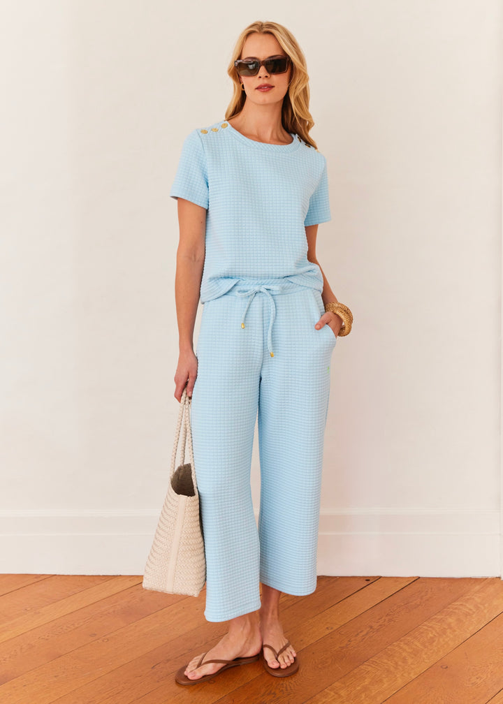 Palisades Pant in Waffle (Crystal Blue)