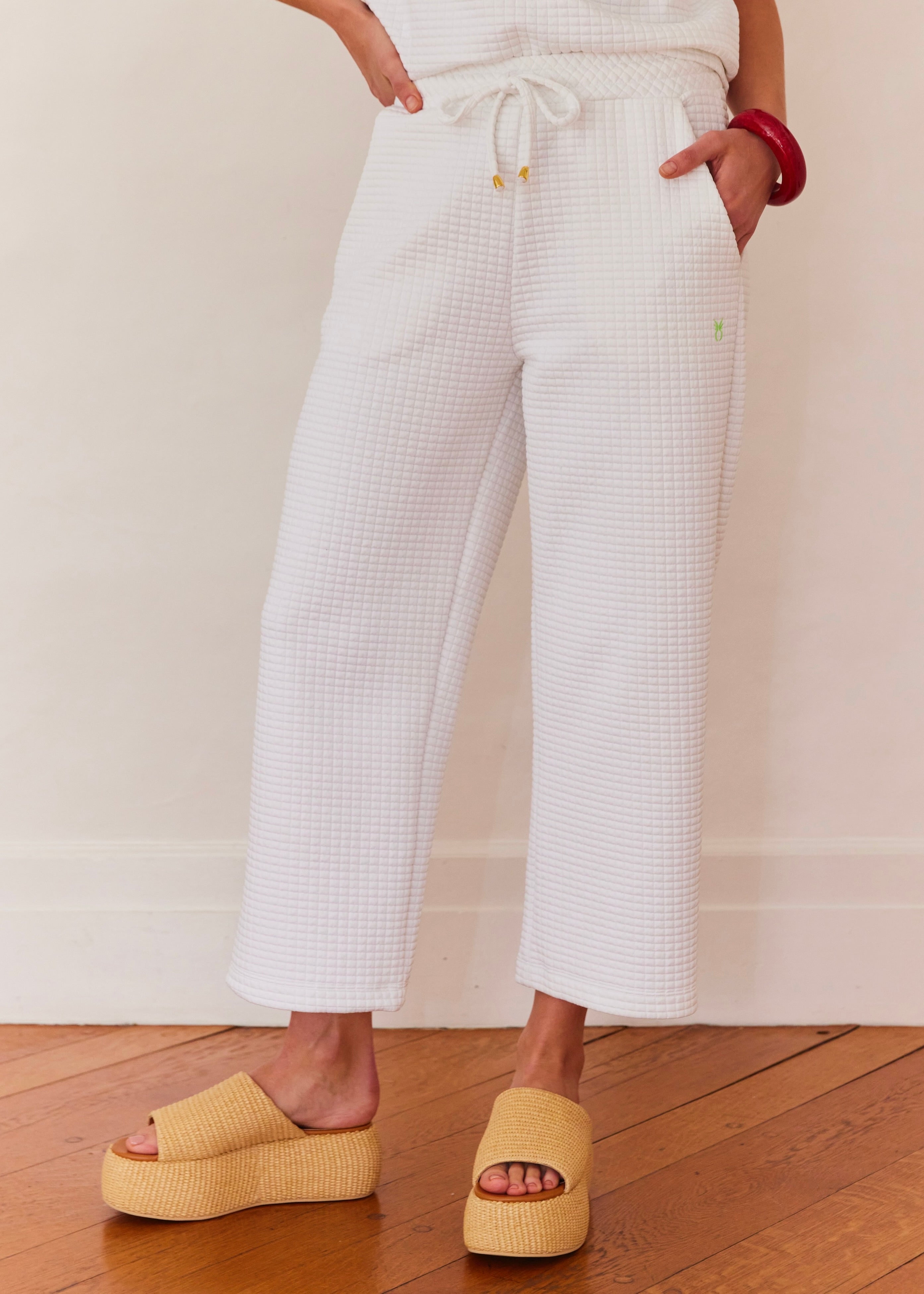 Palisades Pant in Waffle (White) – Dudley Stephens