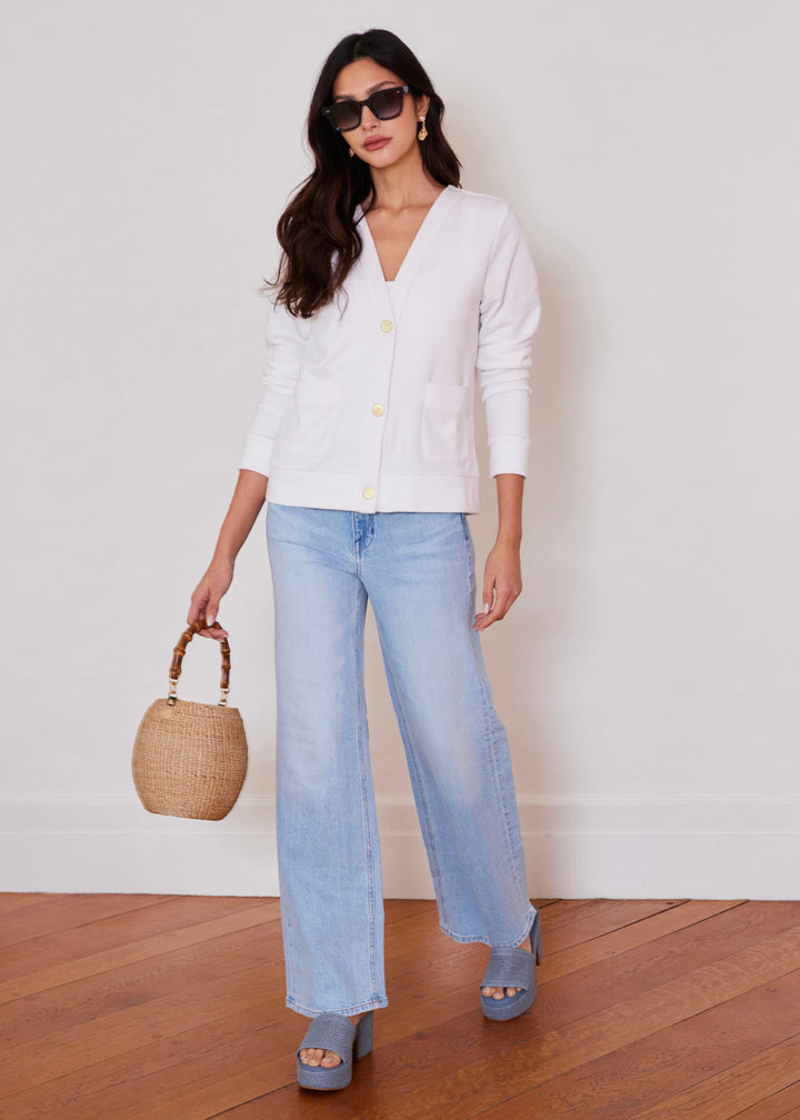 Paloma Cardigan in French Terry (White)