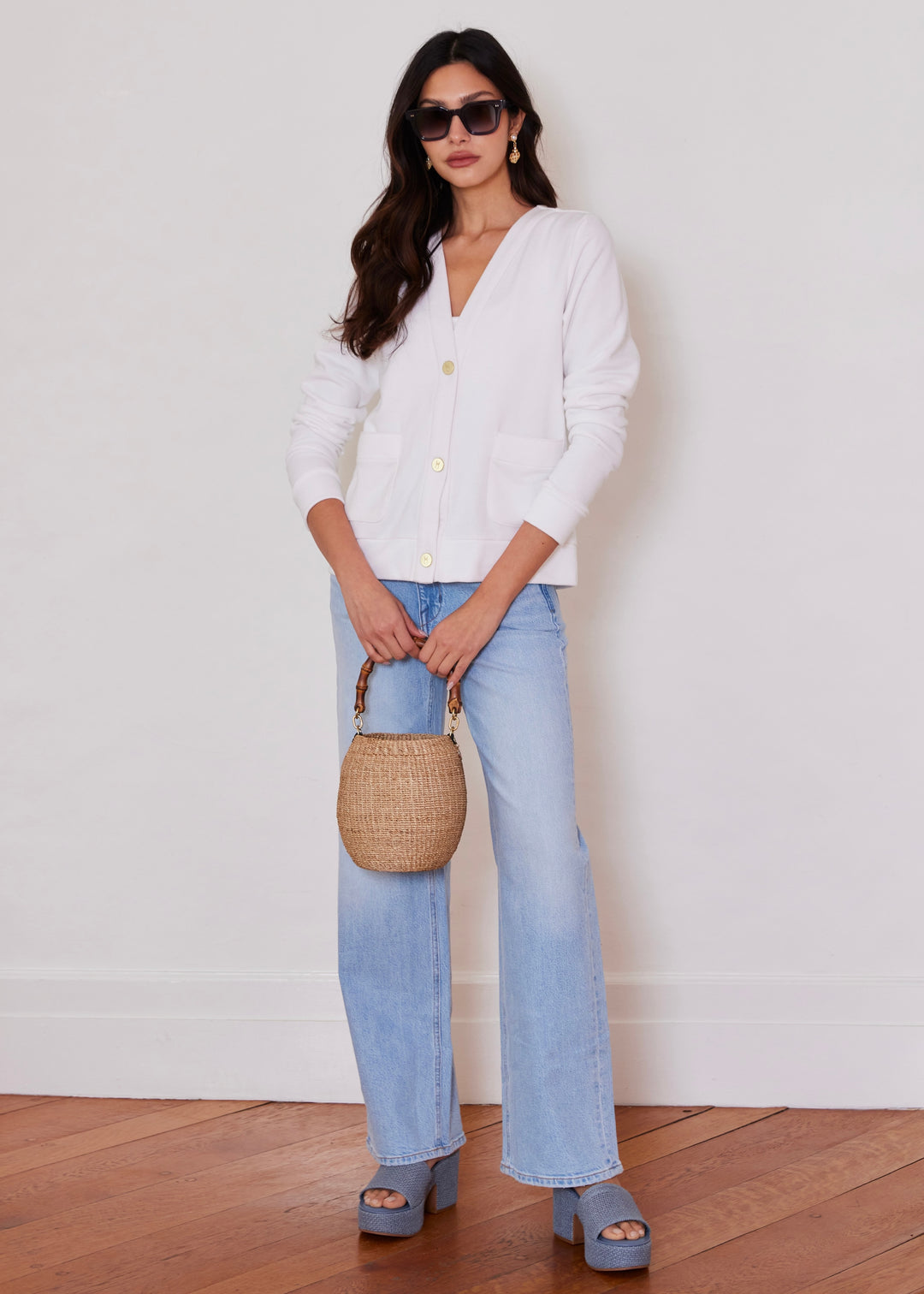 Paloma Cardigan in French Terry (White)