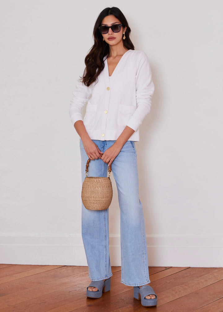 Paloma Cardigan in French Terry (White)