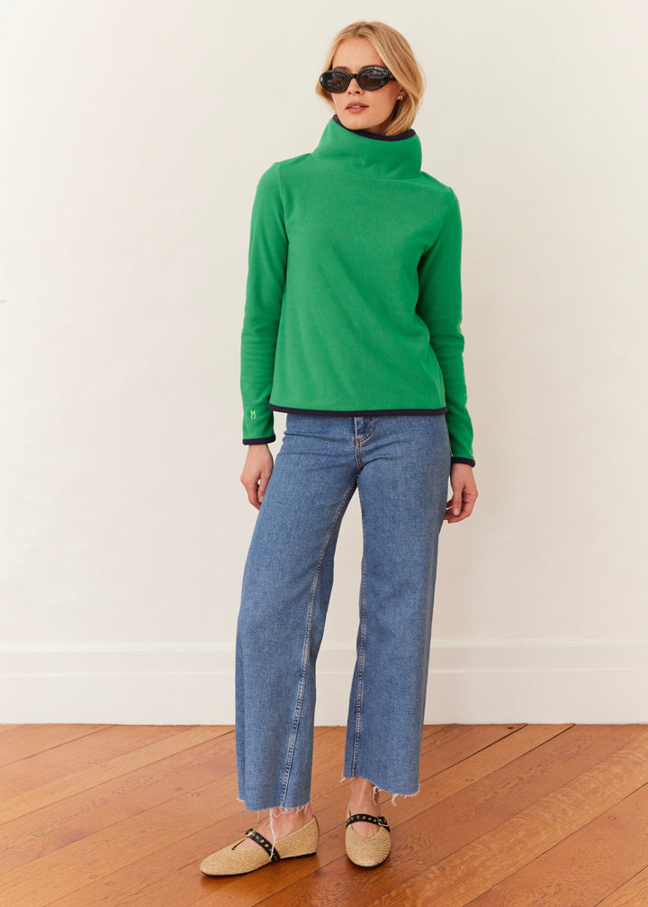 Park Slope with Tipping in Terry Fleece (Jelly Bean/Navy)