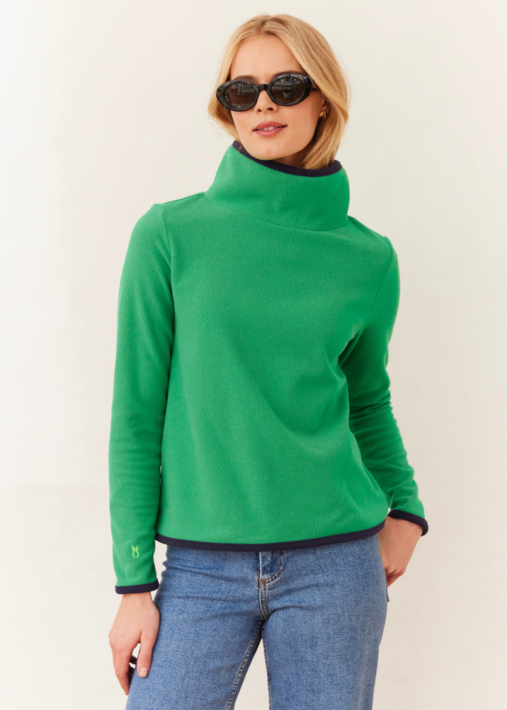 Park Slope with Tipping in Terry Fleece (Jelly Bean/Navy)