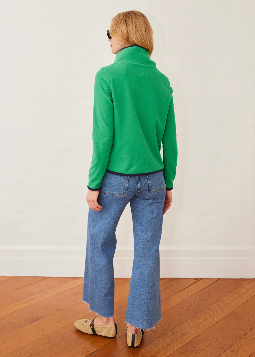 Park Slope with Tipping in Terry Fleece (Jelly Bean/Navy)