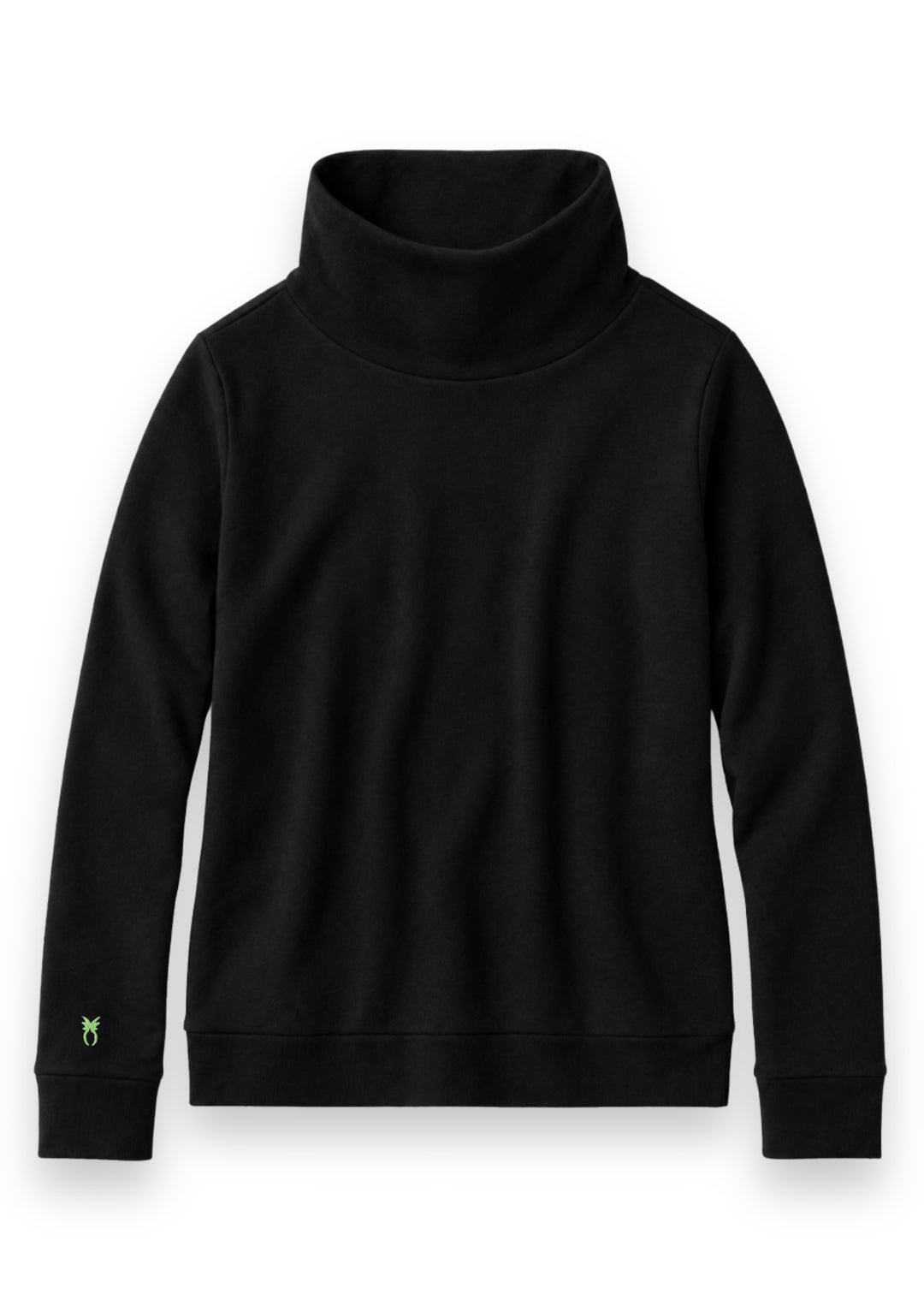 Park Slope Turtleneck in French Terry (Black)