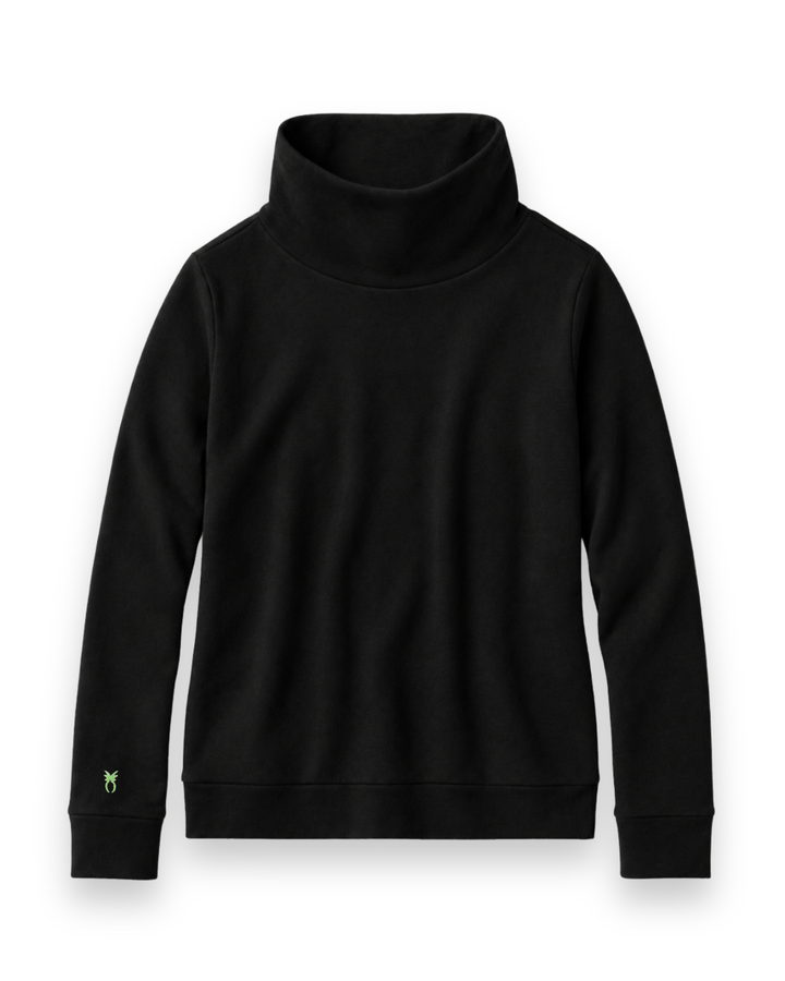 Park Slope Turtleneck in French Terry (Black)