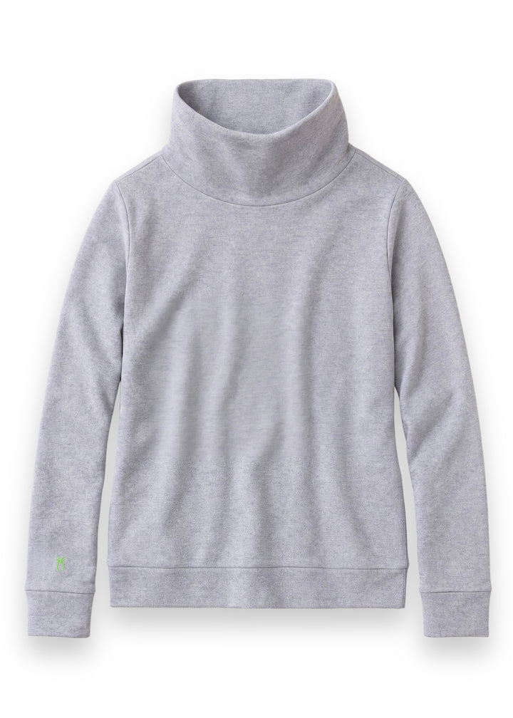 Park Slope Turtleneck in French Terry (Heather Grey)