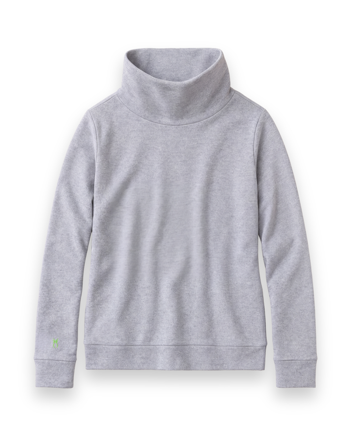 Park Slope Turtleneck in French Terry (Heather Grey)