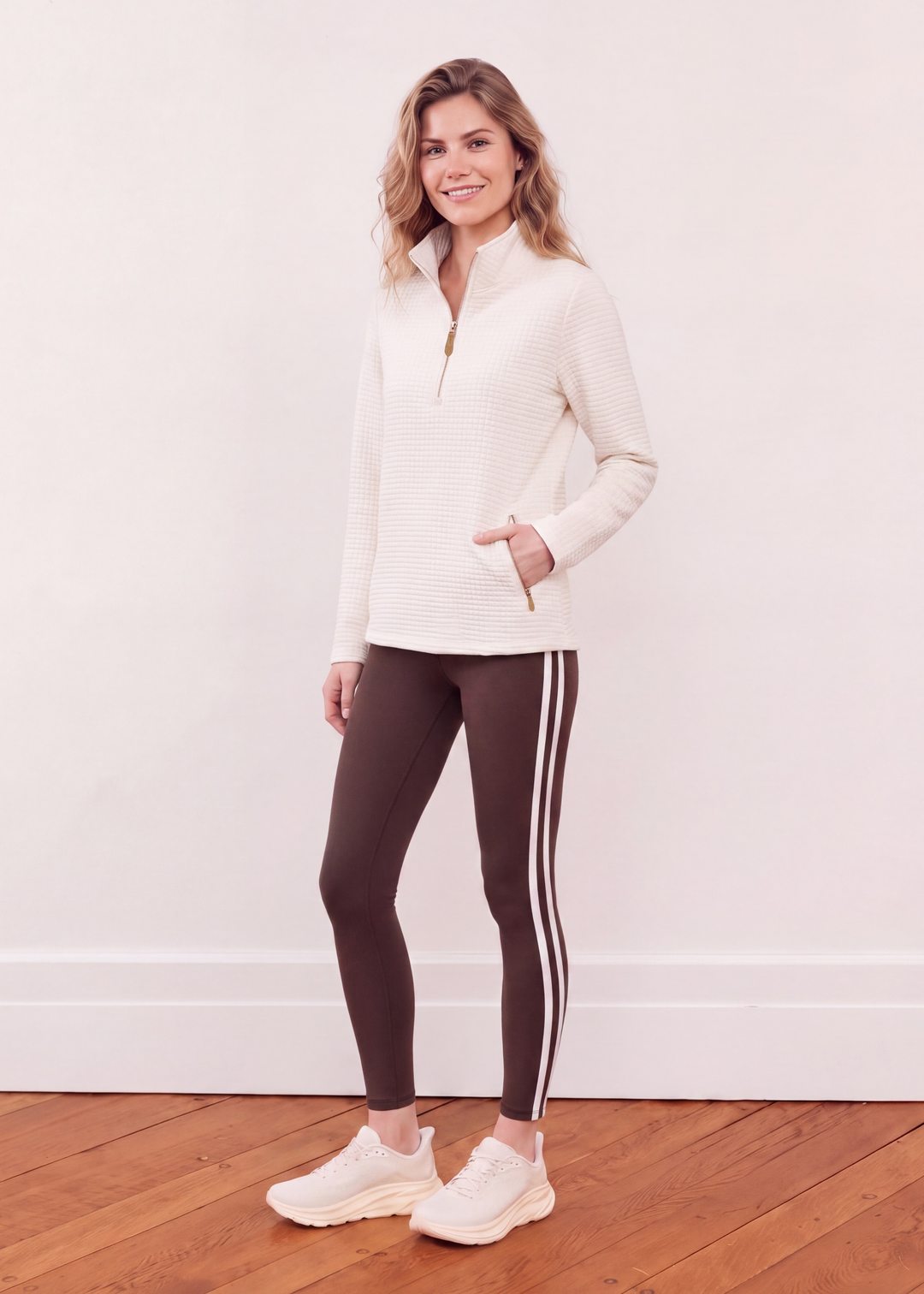 Smith Point Pullover in Waffle (Cream)