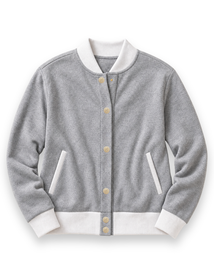 Stadium Jacket in French Terry (Heather Grey)