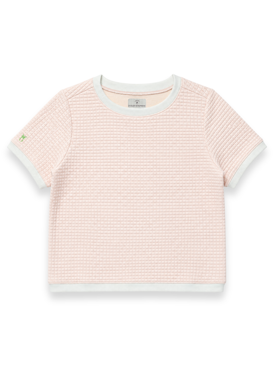 Surfside Ringer Tee in Waffle (Powder Blush)