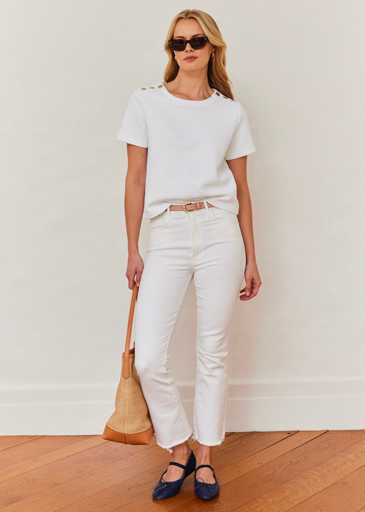 Surfside Tee in Waffle (White)