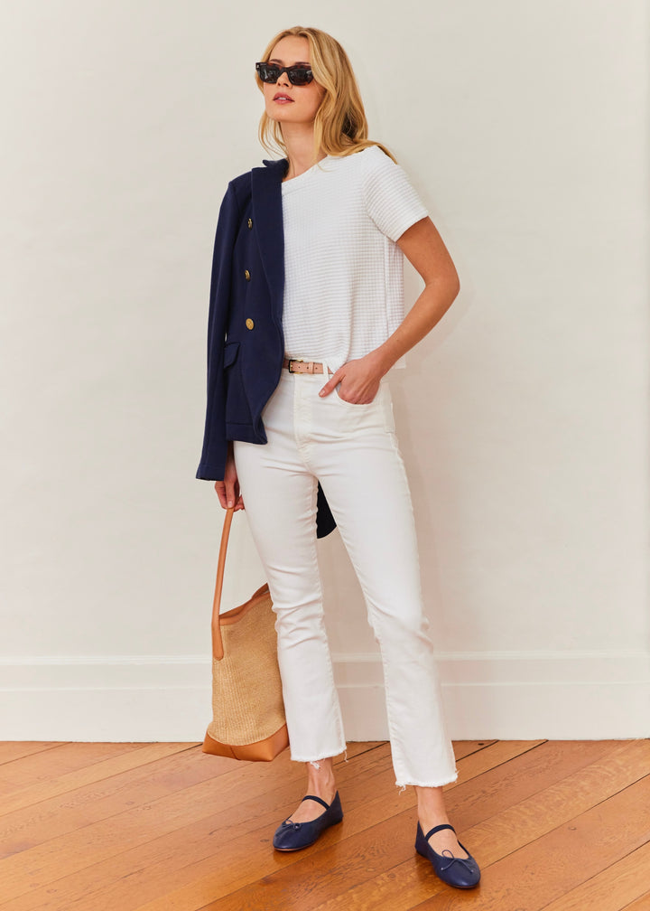 Surfside Tee in Waffle (White)