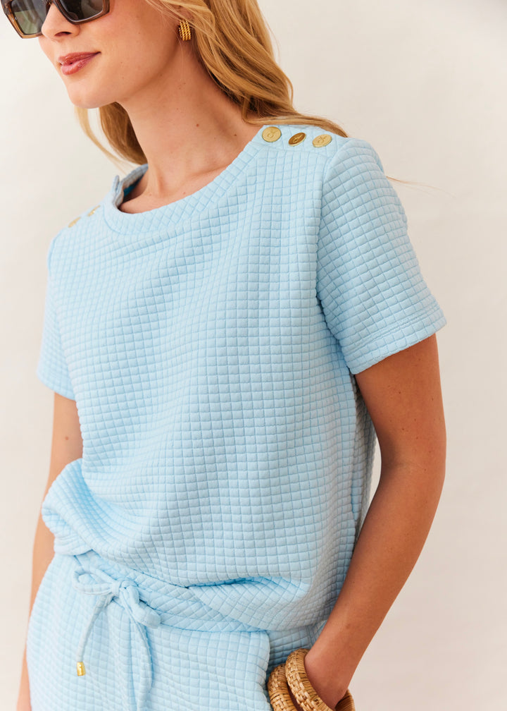 Surfside Tee in Waffle (Crystal Blue)