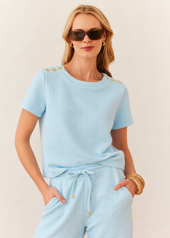 Surfside Tee in Waffle (Crystal Blue)