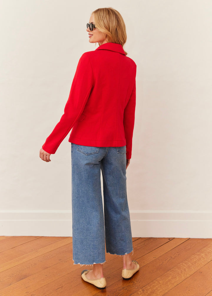 Uptown Blazer in French Terry (Cherry Red)