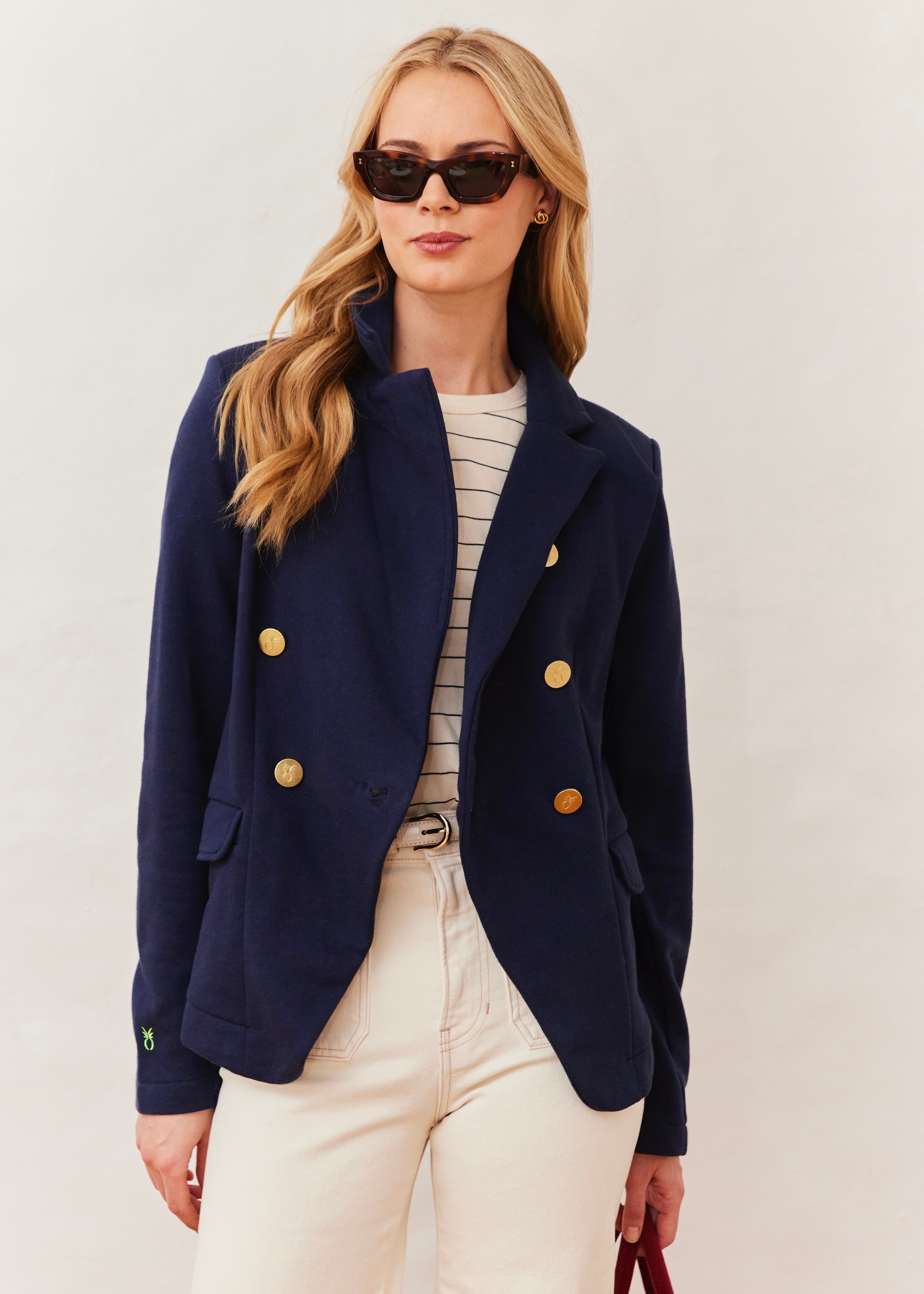 Uptown Blazer in French Terry (Navy) – Dudley Stephens