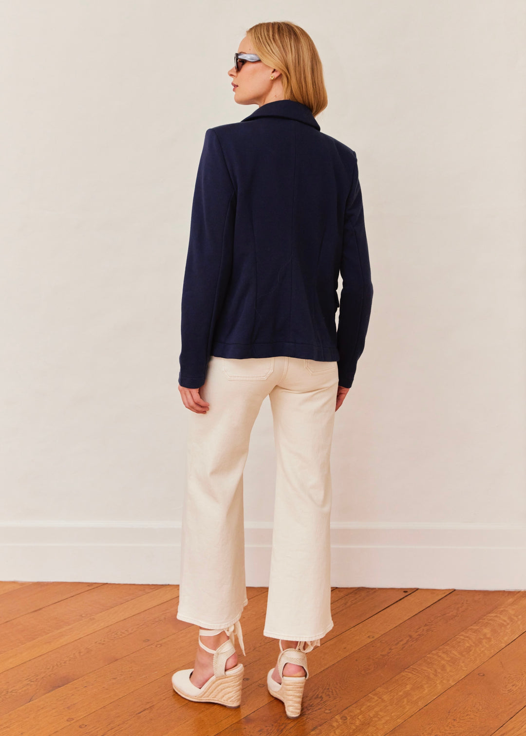 Uptown Blazer in French Terry (Navy)