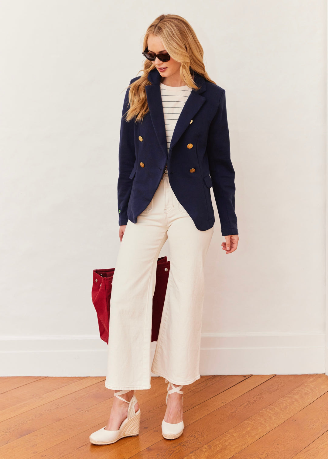 Uptown Blazer in French Terry (Navy)