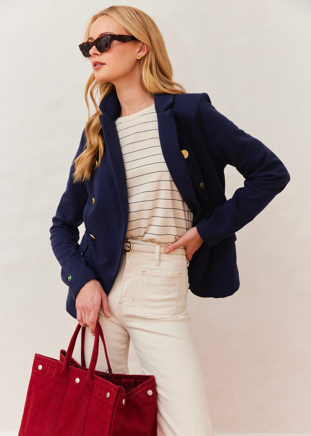 Uptown Blazer in French Terry (Navy)