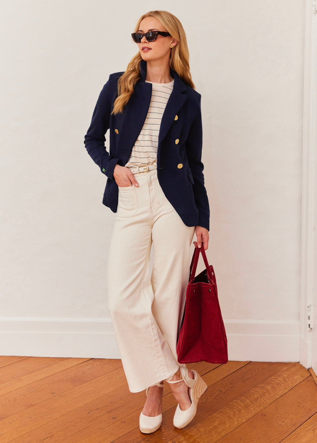 Uptown Blazer in French Terry (Navy)