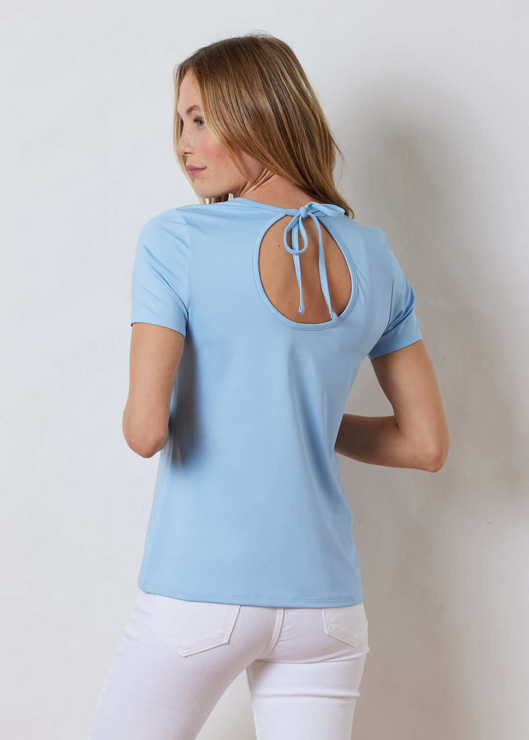 Bali Top in Luxe Stretch (Ice Blue)