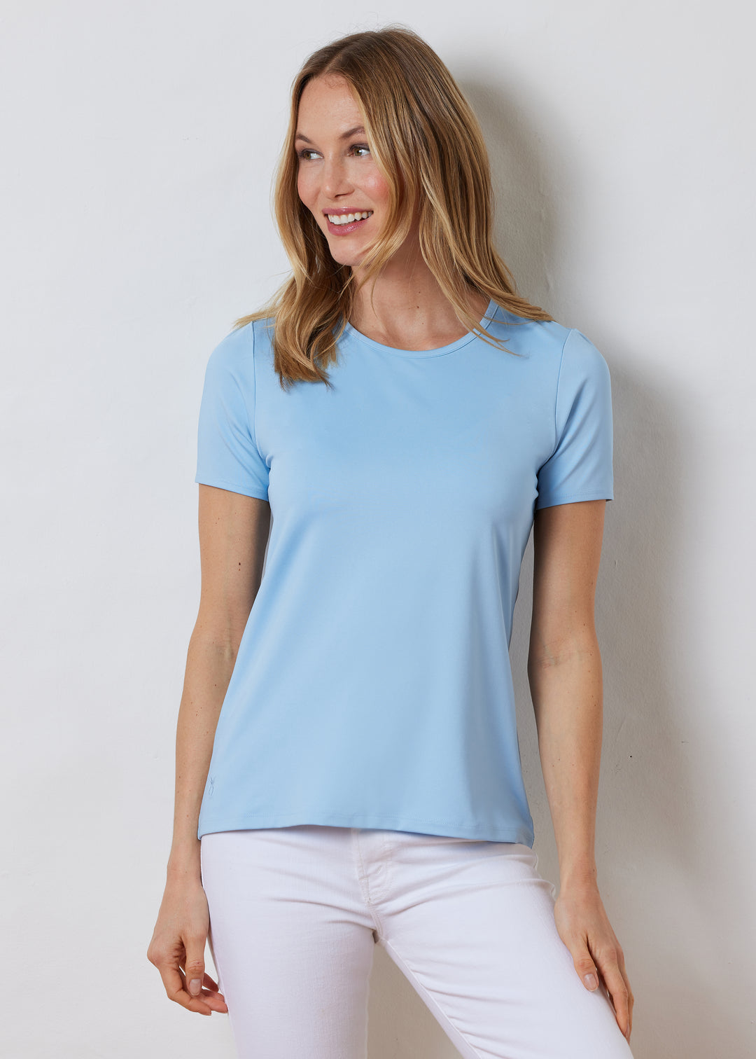 Bali Top in Luxe Stretch (Ice Blue)