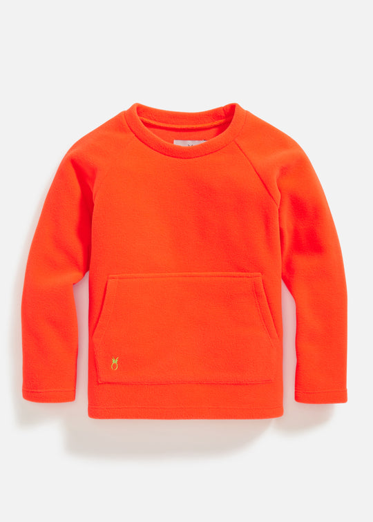 Toddler Crewneck in Vello Fleece (Neon Orange)